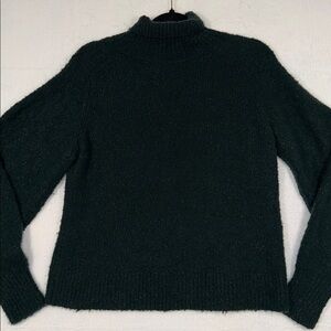 Lafayette 148 Deep Green Turtleneck Sweater 97% Cashmere 3% Wool